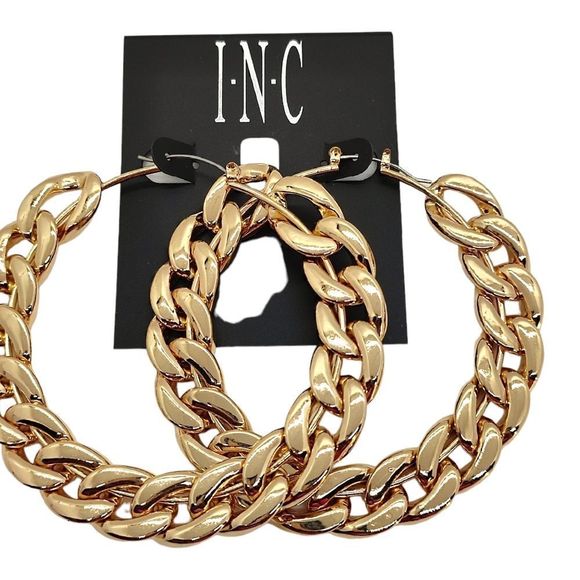 INC International Concepts Jewelry - INC Chain Link Hoop Earrings
